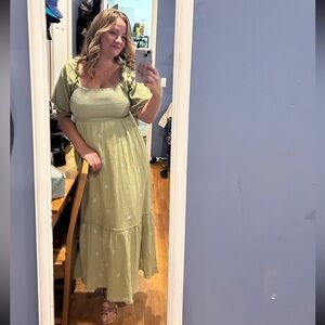 In Bloom Olive Green Textured Knit Top